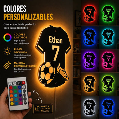 Lumi™ | Espejo LED de Fútbol Personalizado