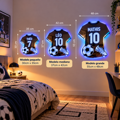 Lumi™ | Espejo LED de Fútbol Personalizado