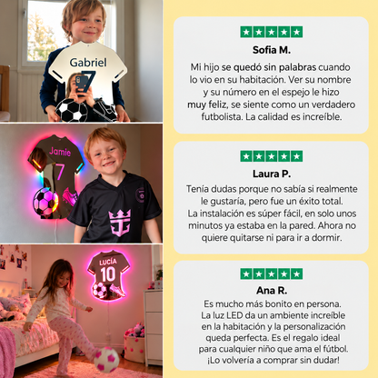 Lumi™ | Espejo LED de Fútbol Personalizado